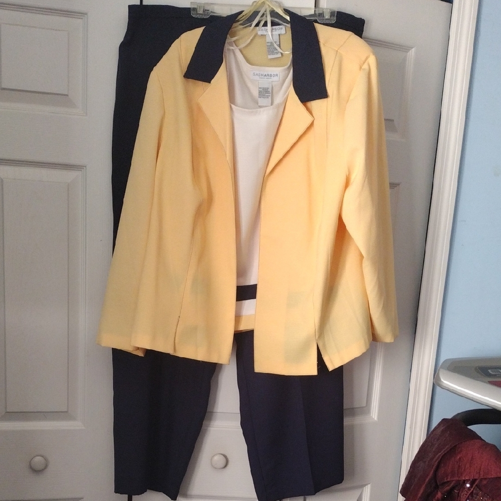 Sag Harbor Yellow and Navy Women's Jacket